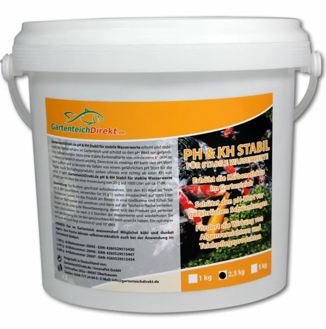 (9,20€/1kg) Karbonathärte Erhöhung im Gartenteich pH KH Stabil 2,5kg Teichpflege
