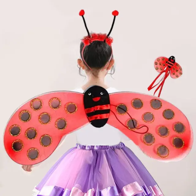 ReliBeauty Costume Ladybug Bambina 3-12 anni Vestito Coccinella