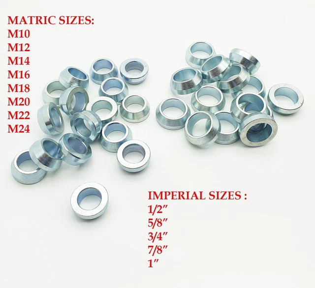 Purchase Tapered Rod End Heim Reducers 8 Pair Spacers 5/8 To 1/2 IMCA Heims Misalignment In - Foto 9