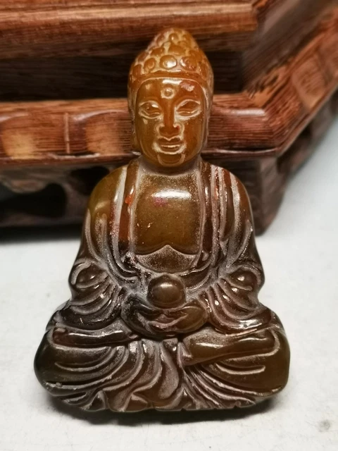 Rare Ancient Chinese Old Jade Hand Carved Statue Of Sakyamuni Buddha R21