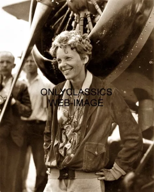 Pilot Amelia Earhart Aviation Airplane Record Holder 8X10 Sepia Photo Aviatrix