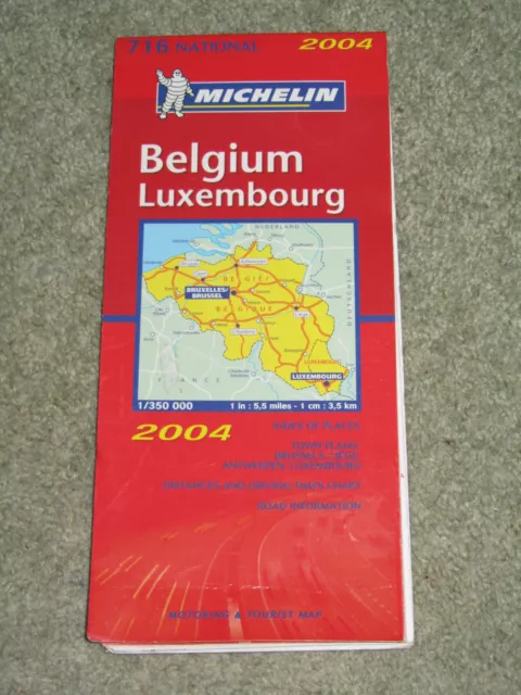 Michelin National Map 716 Belgium & Luxembourg. Scale 1:350,000 - 2004 edition