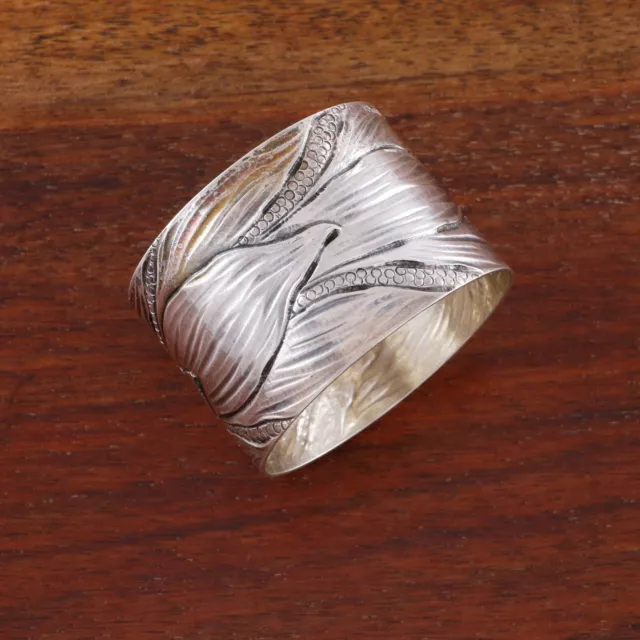 Superb Korner & Proll German 800 Silver Gilt Napkin Ring Foliated No Monogram
