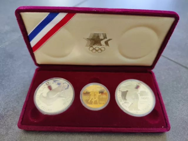 1983 1984 Olympic Proof Gold Ten Dollar And Silver Dollar Set