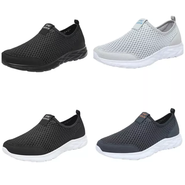 Mens Slip On Memory Foam Casual Walking Running Gym Sports Trainers Shoes UK