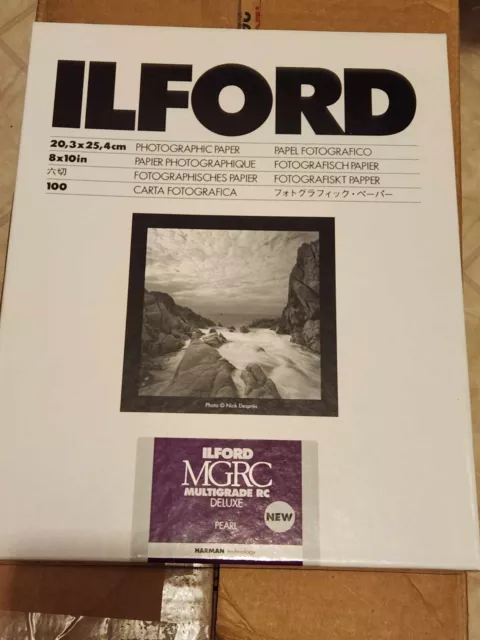 Ilford MGRC Multigrade black and white paper, 90 sheets left, 8x10 Pearl finish,