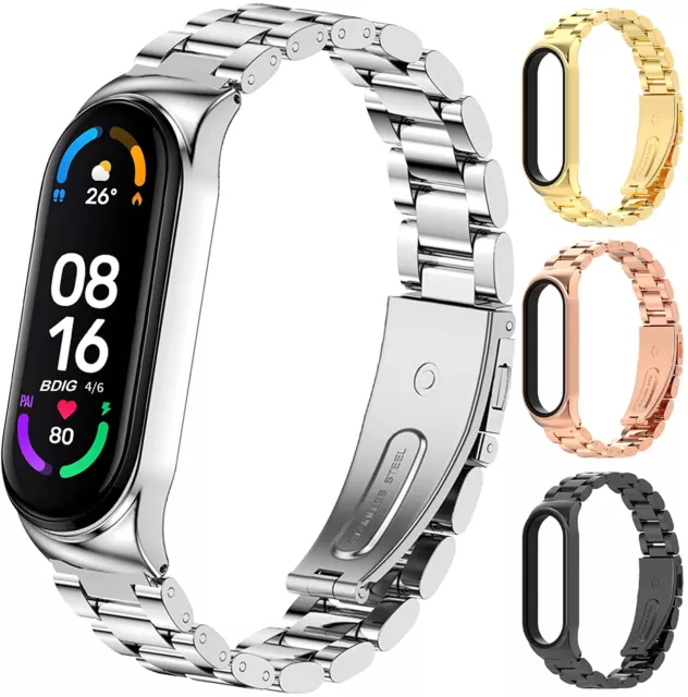 Cinturino per Xiaomi Mi Band 3/4/5/6 in Metallo Acciaio inox Ricambio Orologio