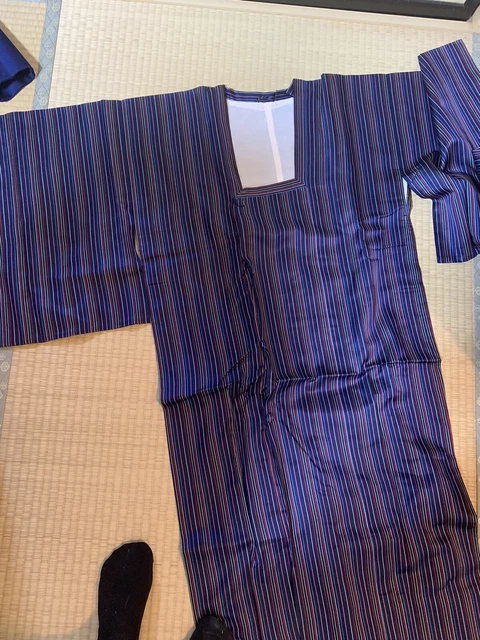 Japanese　kimono coat michiyuki blue