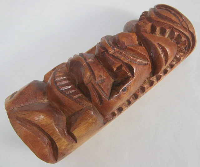 Signed Wooden Tiki Statuette Unsigned Maui Lono 2006 PH