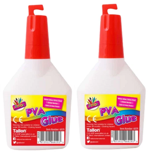 2x 250ml PVA Multi-Purpose White Glue Non-Toxic Safe School Craft Home Office
