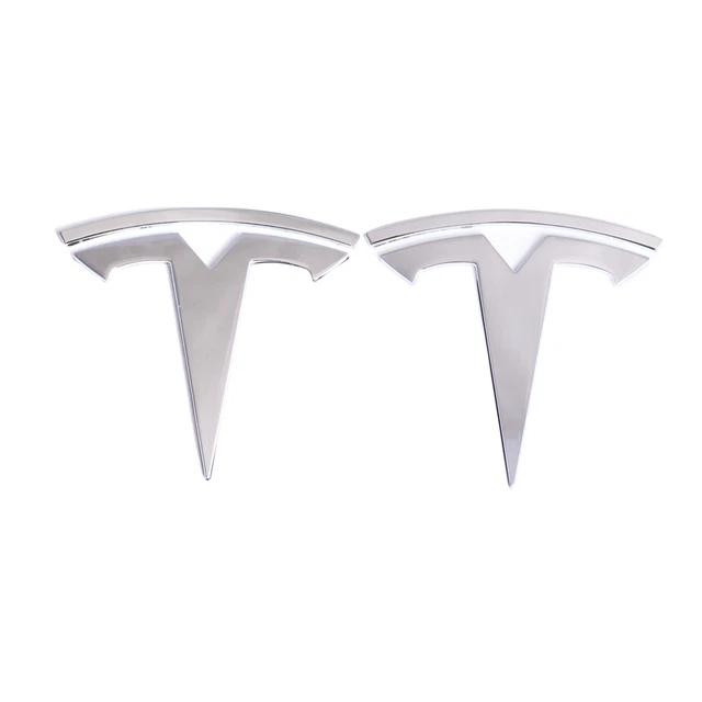 Chrome Tesla Front Hood Rear Trunk Lid Emblem Badge Fit for Tesla Model 3 S