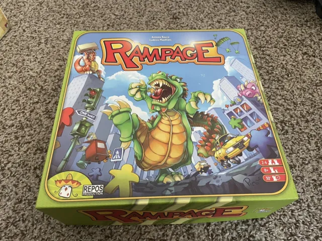 Rampage Board Game ~ RARE ~ Stickered Meeples
