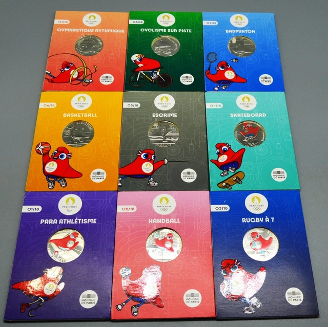 FRANCE 2023 : PARIS JO 2024 Mascottes. 9 x 10 euros argent + livre. Neufs.  EUR 250,00 - PicClick FR