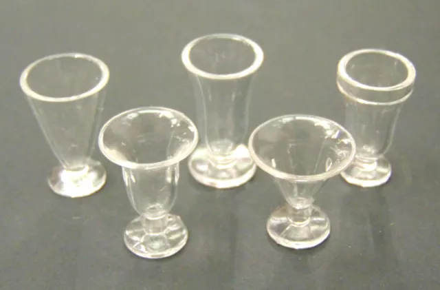 1:12 Scale 2 Plastic Ice Cream Sundae Food Glasses Tumdee Dolls House Miniature
