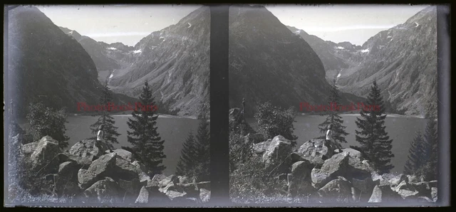 France Montagne Paysage c1940 Photo NEGATIVE Plaque Stereo Vintage V21T9n15