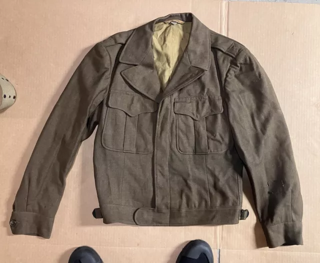 WWII WW2 U.S. Army Wool Jacket IKE Jacket Field Size 38 Regular 1944 Goodall Co.