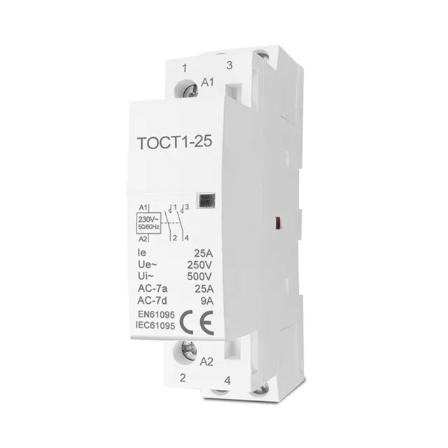 TOCT1 2P 2NO din Rail Household-Modular Contacteur 220V/230V AC 50/60HZ