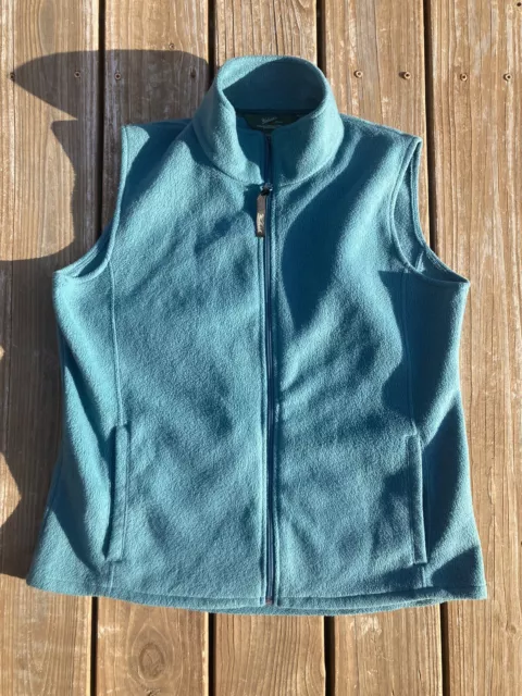 WOOLRICH Andes Green Fleece Vest Womens SIZE Large