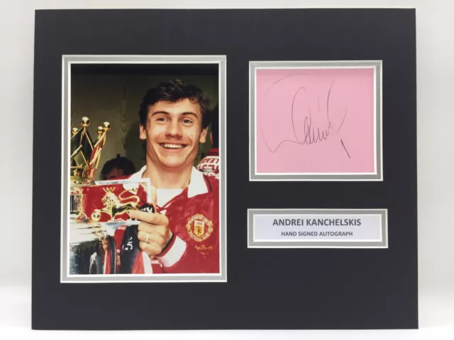 RARE Andrei Kanchelskis Manchester United Signed Photo Display + COA AUTOGRAPH