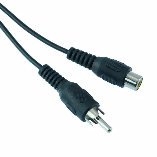 Male Plug to Female Socket RCA Phono Extension Cable Lead Audio Video 1m to 10m