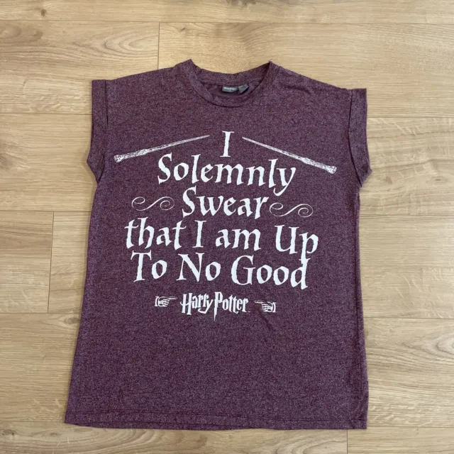 Harry Potter Tshirt I Solemnly Swear That I Am Up To No Good Size 14 Burgundy