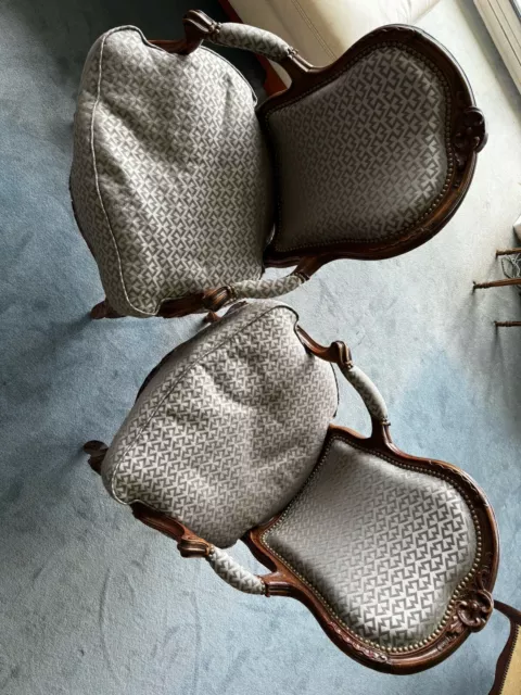 Paire de fauteuils cabriolets d'époque Louis XV