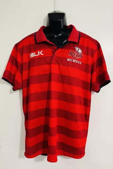 Queensland Reds Rugby Union Football Mens BLK Member Polo Shirt Size 2XL