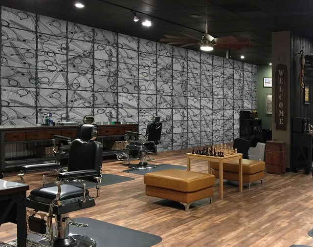 3D PIPE MAN O257 Hair Cut Barber Shop Wallpaper Wall Mural Self-adhesive Eve EUR 26,87 - FR