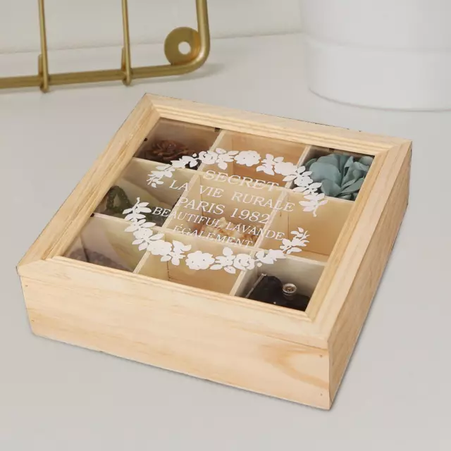 Wood Storage Box Jewelry Display Box Tea Storage Box for Gadgets Beads Rings