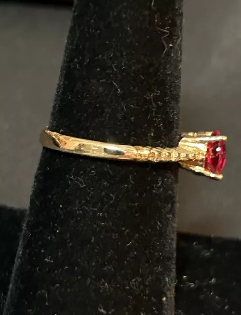 14K YELLOW GOLD red stone rings $120.00 - PicClick