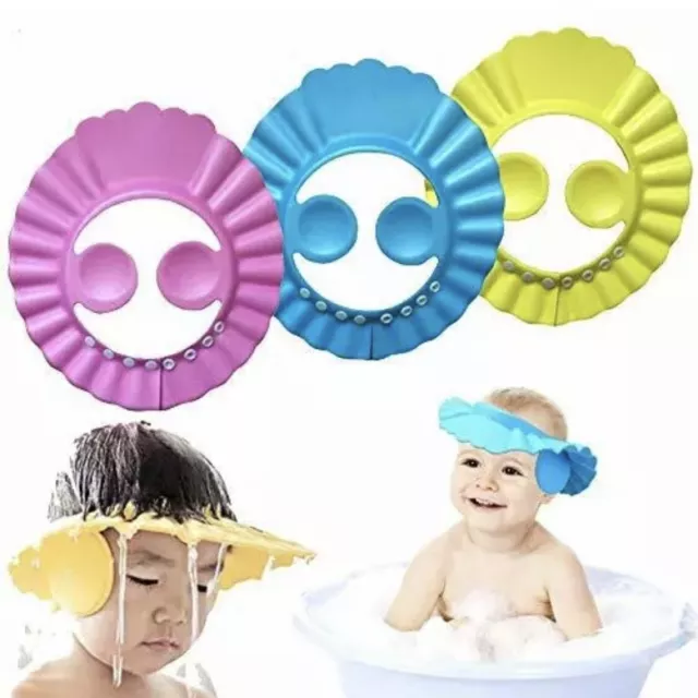 New Adjustable Kids Baby Shampoo Bath Bathing Shower Cap Hat Wash Hair Shield