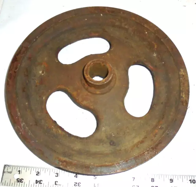 ANTIQUE 10 in. Pulley Wheel Cast Iron Art Deco Repurpose $29.95 - PicClick