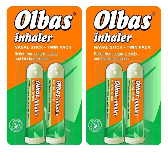 OLBAS INHALER NASAL Stick Catarrh Blocked Nose Sinuses - TWIN PACK £7. ...