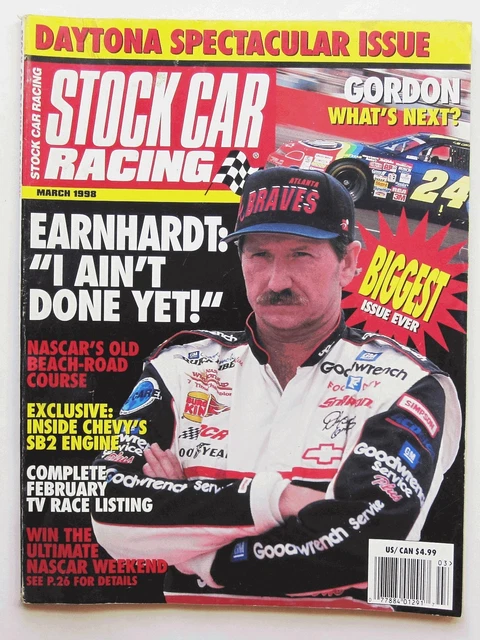 Stock Car Racing Magazine March 1998 NASCAR Dale Earnhardt Cover VF- Grade