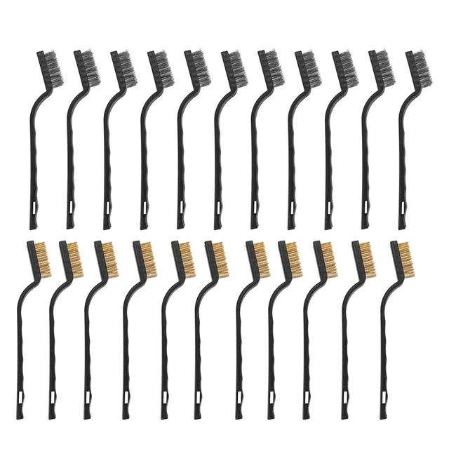 20 Piezas Cepillo de Alambre Cepillo de Metal para Limpiar Escoria de SoldadurV6