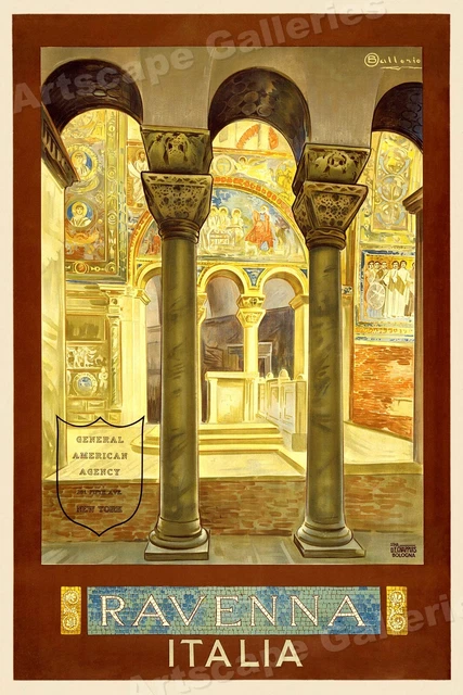 Ravenna Italy 1920s Classic Italian Vintage Style Travel Poster - 16x24