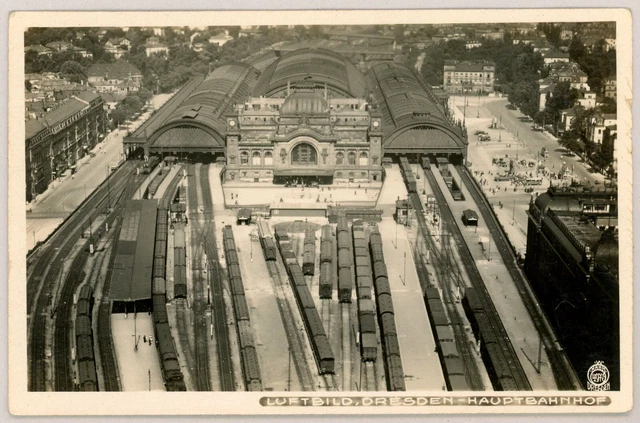 Ansichtskarte Dresden Haupt Bahnhof Luftbild von Walter Hahn um 1930
