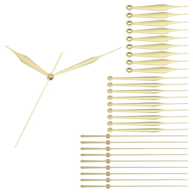 Clock Hands Kit, 10 Set Clock Hands Kits Clock Mechanism Aluminum, Gold, A09