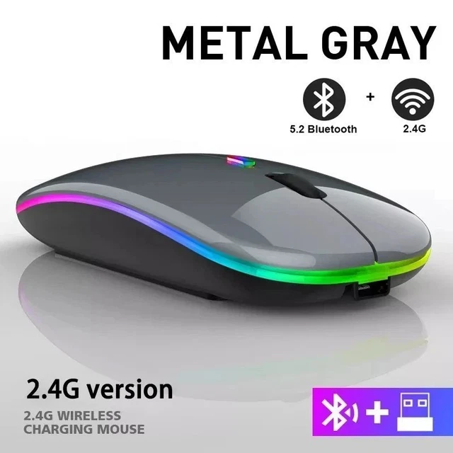 M101 Mouse Wireless Ricaricabile,Bluetooth o 2.4 GHz con Mini