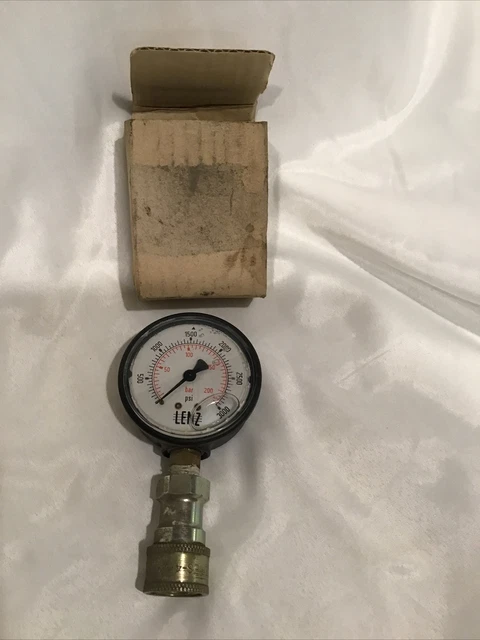 Lenz Oil Filled Brass Pressure Gauge 3000PSI 2.5 in. Diameter