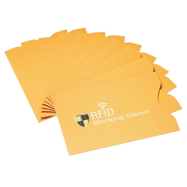 RFID Blocking Credit Card Sleeves Protect NFC Holder Orange Yellow 20Pcs