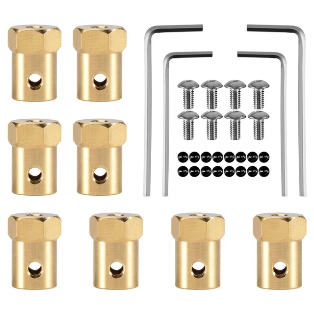 8 pezzi combinatore in ottone da 5 mm a 12 mm mozzo ruota adattatore esagonale per D1D4K7