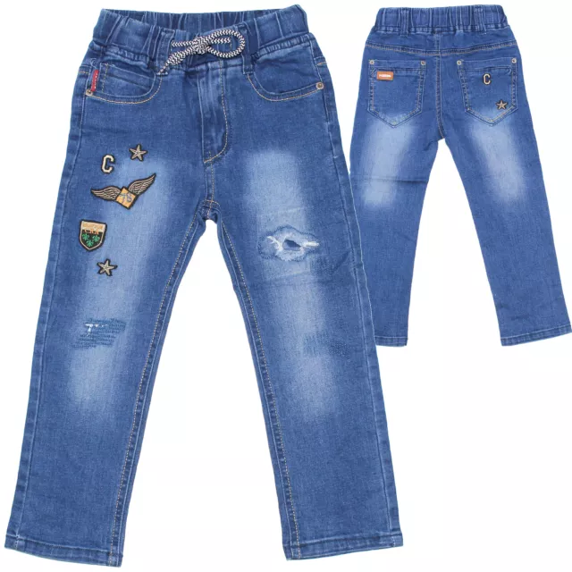 Jungen Kinderhose Jeanshose Kinderjeans elastischer Bund Mit rissen Mit Gummizug