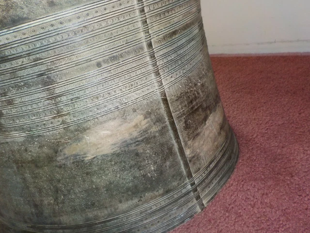 Antique Burmese Bronze Karen Frog Drum Vintage 7