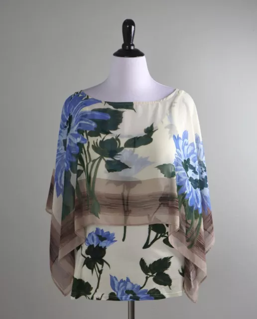 ANTHROPOLOGIE NWT $98 Tiny Abjure Cape Shawl Overlay Floral Top Size Large