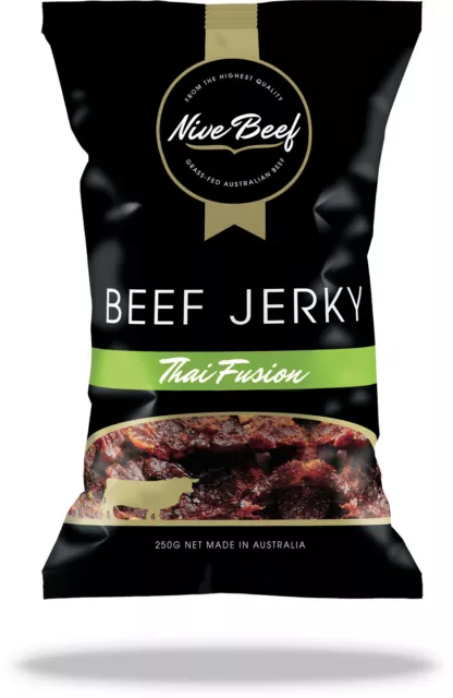 4 x Nive Beef Jerky THAI FUSION 50g GRASS FED - NO ADDED HORMONES