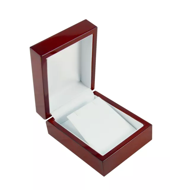 Premium Glossy Rosewood Pendant Drop Earring Jewelry Display Presentation Box 3