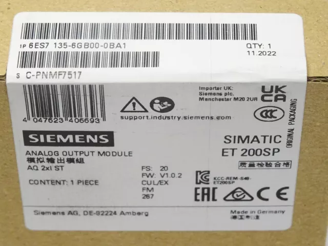 New Siemens 6ES7135-6GB00-0BA1 PLC Module 6ES7 135-6GB00-0BA1 Expedited Shipping