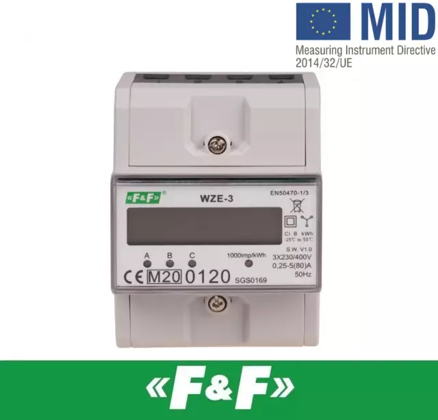 Contatore di corrente alternata contatore di corrente trifase WZE-3 F&F 400 V misuratore