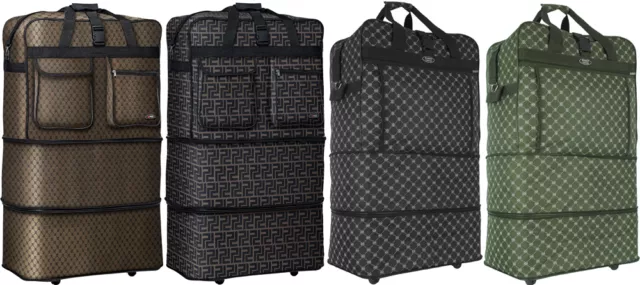 30"/36"/40" Printing Expandable Rolling Duffel Wheeled Spinner Suitcase Luggage